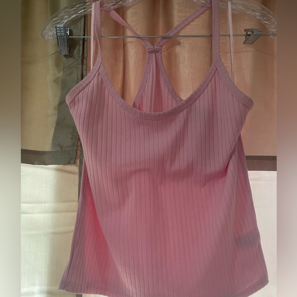 Love J Pink Ribbed Camisole Top